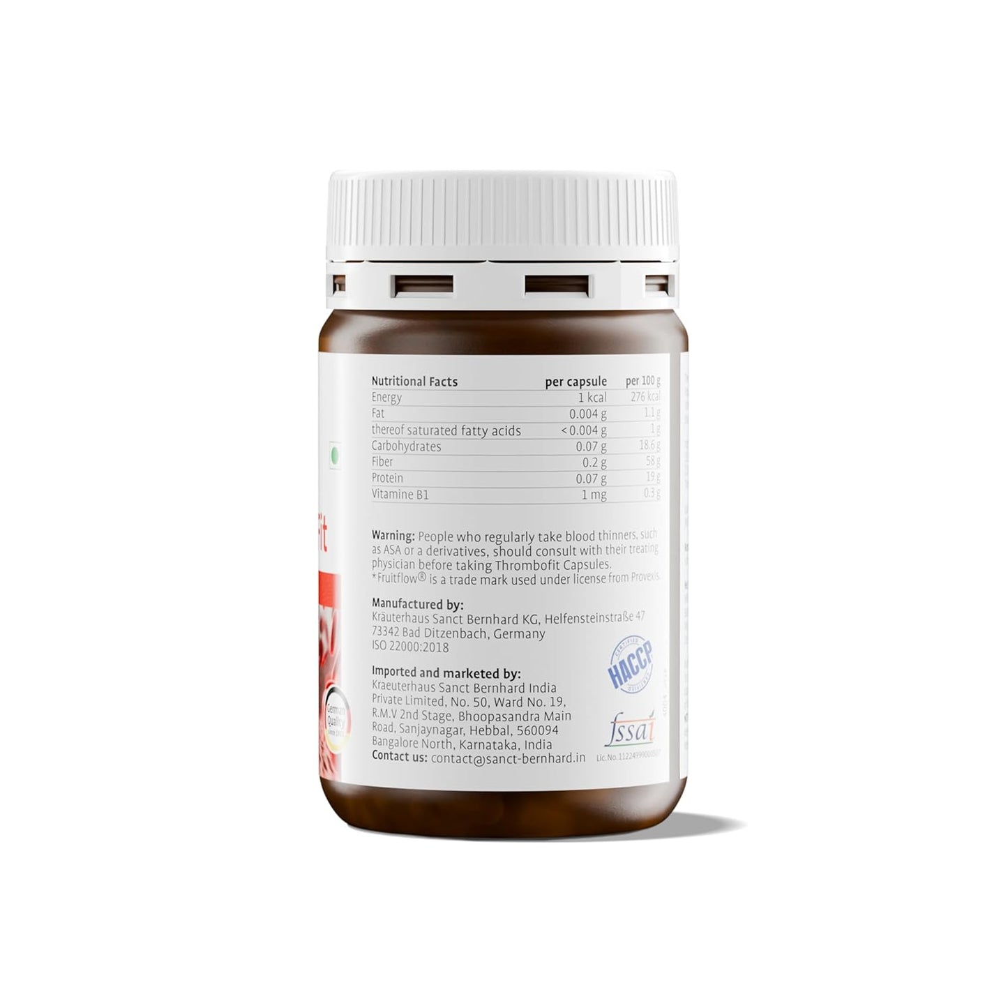 Supplement bottle with label on a white background