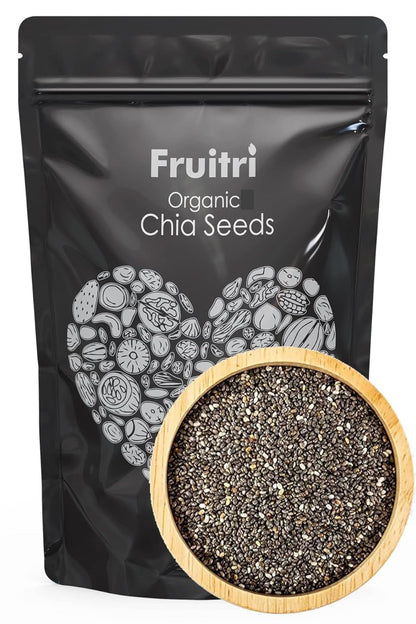 Fruitri Premium Chia Seeds for Eating, fiber rich, Raw chia seeds, Healthy Snacks