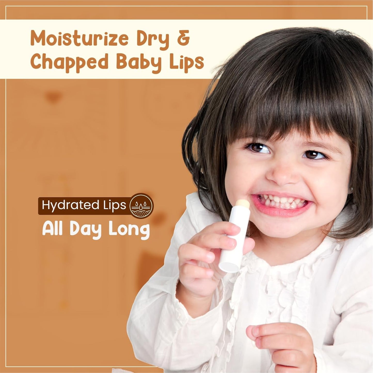 Mother Sparsh Milky Soft Baby Lip Balm For Nourishing Dry Chapped Lips|With Milk Protein,Coconut Oil & Shea Butter|Non-Sticky Lip Balm For Babies-4Gm,Brown
