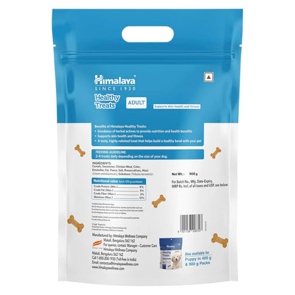 Himalaya Healthy Treats for Adult Dogs | Milk | 900g | with Gokshura & Flaxseed | Nutritious & Skin-Friendly Dog Snack