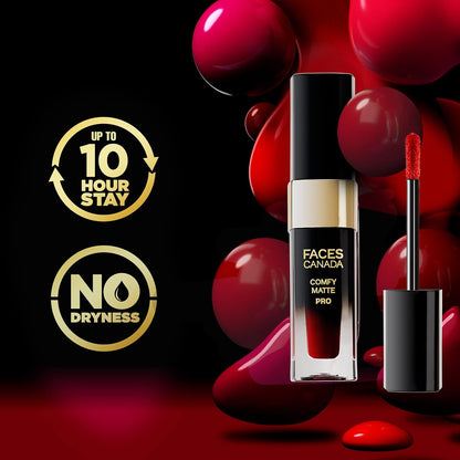 FACESCANADA Comfy Matte Pro Liquid Lipstick - Umber Fix 10, 5.5 ml | 10HR Longstay | Intense Color | Macadamia Oil & Olive Butter Infused | Lightweight Super Smooth | No Dryness | No Alcohol
