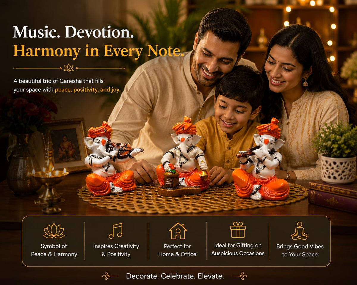 Handcrafted Polyresine Lady playing Harmonium Showpiece Sculpture | Showpiece for Home Décor and Office