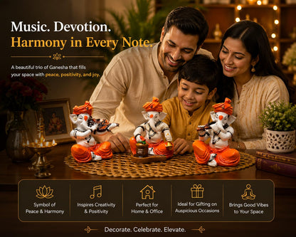 Handcrafted Polyresine Lady playing Harmonium Showpiece Sculpture | Showpiece for Home Décor and Office