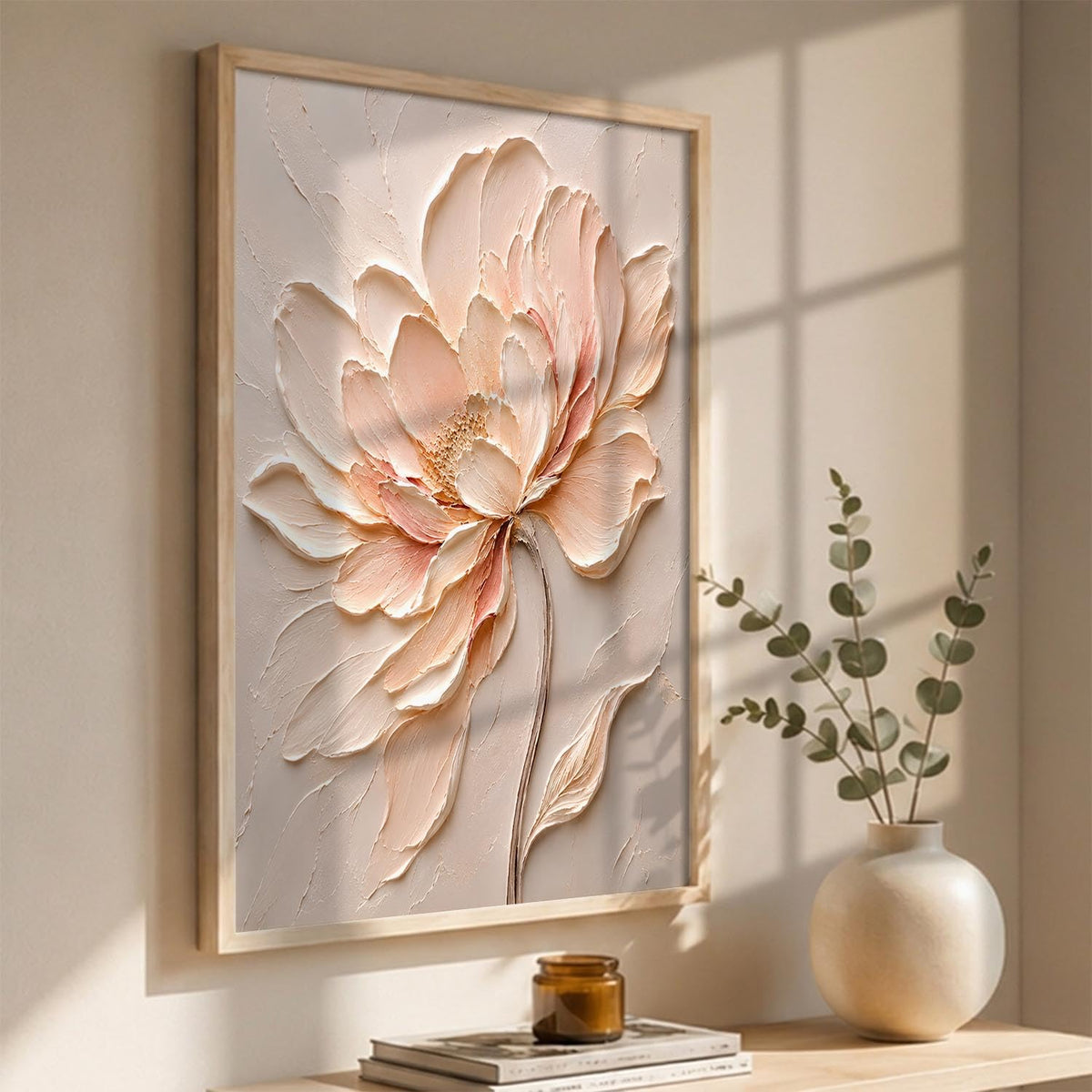 Floral Art Home Decoration Painting | Floral Painting With Frame For Living Room Bed Room Hotel Wall Decor Digital Reprint (14X20 inch)