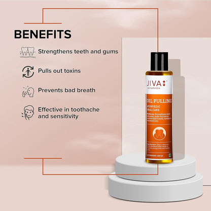 Jiva Oil Pulling 200ml | Ayurvedic Oil For Oil Pulling Deep Cleanses Mouth, Removes Toxins | Prevent Bad Breath, Alleviates Toothache & Sensitivity