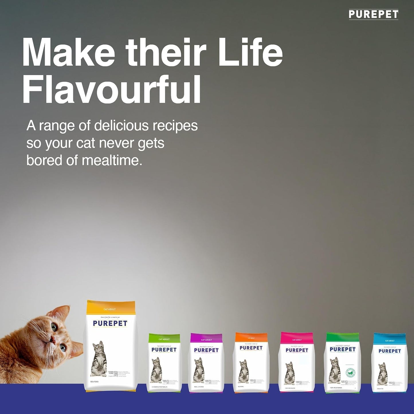Purepet Adult Dry Cat Food Sea Food Flavour, 1 kg Pack