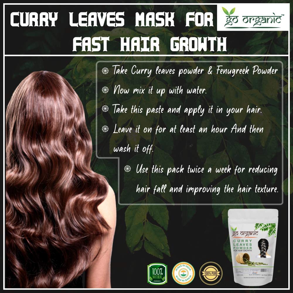 Go Organic Curry Leaves Powder Curry Leaves To Grow Long, Strong And Shiny Hair (250 Grm)