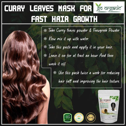 Go Organic Curry Leaves Powder Curry Leaves To Grow Long, Strong And Shiny Hair (250 Grm)