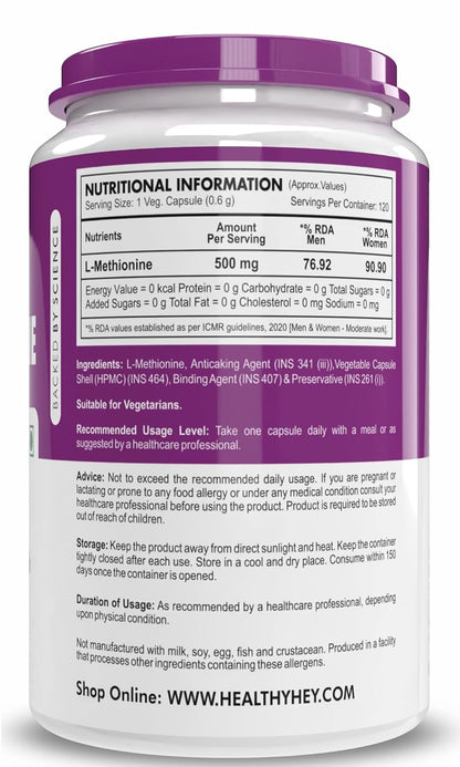 Supplement container with nutritional information on a white background