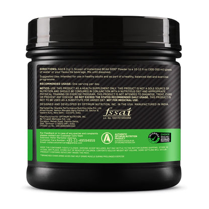 Optimum Nutrition BCAA, 5g BCAAs in 2:1:1 Ratio, 30 servings, For Muscle Recovery & Endurance, Intra workout, Informed Choice certified, 250gm