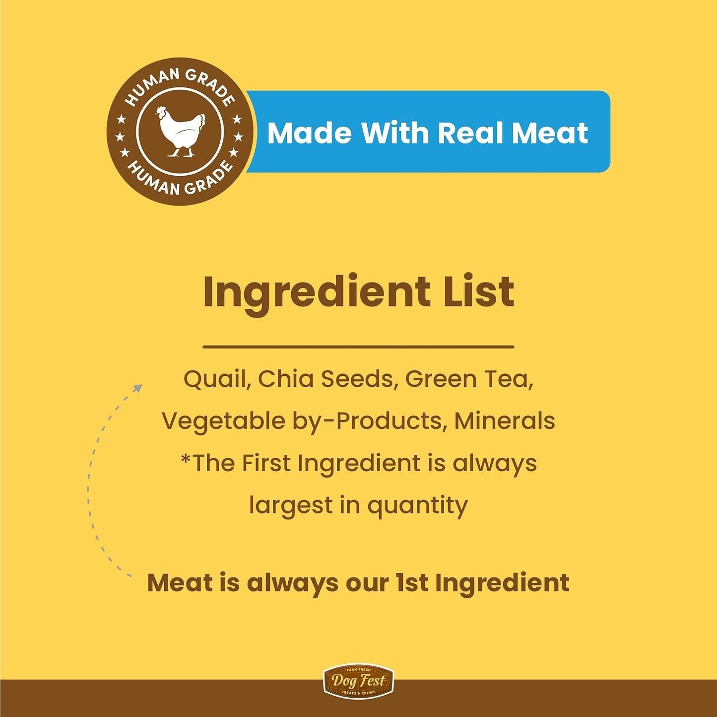 Barkbutler x Dogfest Dog Training Treats, Quail & Chia Seeds, Superfood Dog Treats for Adult Dog, Bite-Sized Treats for Puppies, Dog Treat, Aids Digestion & Boosts Immunity