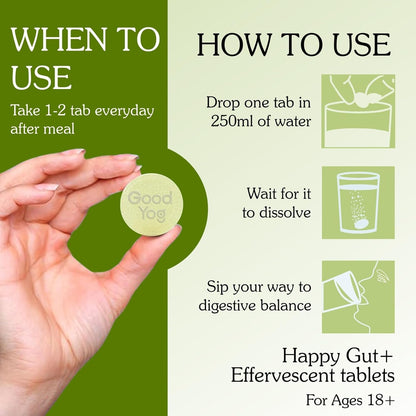 GoodYog Probiotics + Prebiotics Effervescent Tablets with No Added Sugar | For Acidity Relief, Gut Helath & Improved Metabolism | 18 Billion CFU Soy Free, Gluten Free Supplement for Men & Women - 20 Tablets