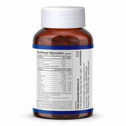 Vitamin bottle with nutritional information label on a white background