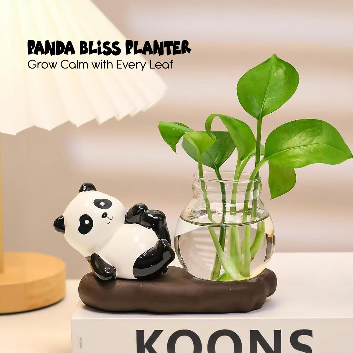 Nostrae Panda with Money Plant Planter Show Pieces for Home Decor | Cute Showpieces Gift Item for Decoration | Center Table Tv Showcase Shelf Office Interior Statue Figurines
