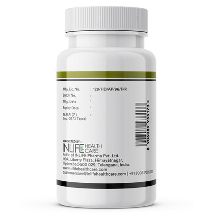 INLIFE Biotin 10000mcg Tablets Vitamin B7 for Hair Skin and Nails | Men and Women - 60 Tablets