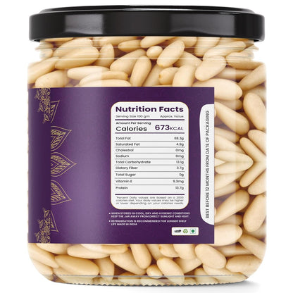LILA DRY FRUITS Pine Nuts without Shell 50 gms | Exotic Chilgoza Pine Nut Naturally Fresh, Crunchy & Aromatic | Big Size Neza Nuts Ideal for Cooking, Snacking Perfect for Gifting