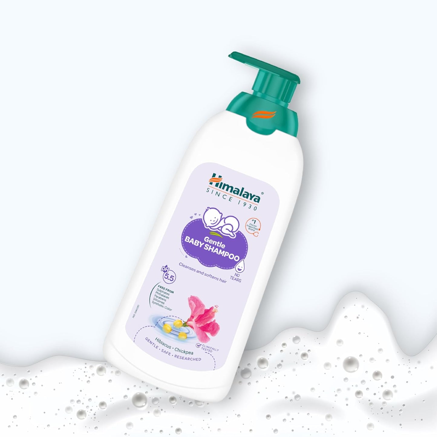 Himalaya Gentle Baby Shampoo bottle with pump on a white background