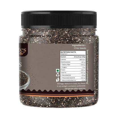 ADIBITES Chia Seeds | Fibre Rich Superfood Seeds | Omega-3 Rich Chia Seeds for Eating | Supports Weight Management & Digestion | Healthy Snack for Weight Loss & Skin Glow | Natural Super Seeds