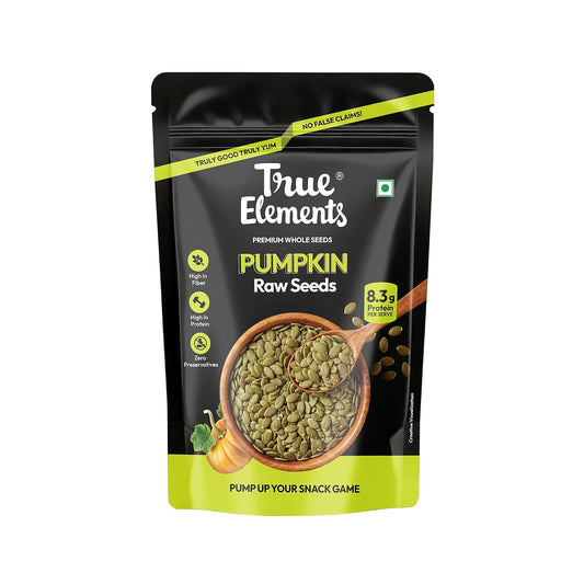 True Elements Pumpkin Seeds 250g - 30g Protein per 100g | Rich in Zinc | Super Seeds for Snacking