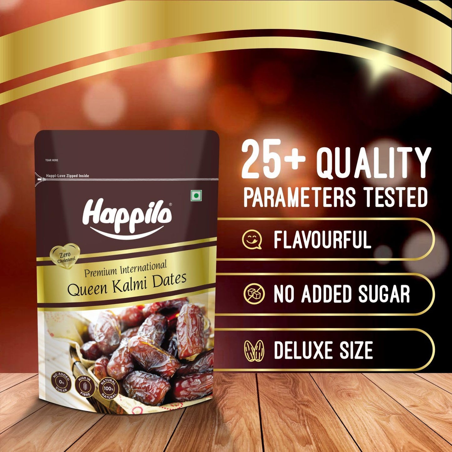 Happilo Premium International Queen Kalmi Dates 200g | Khajur, Khajoor | Dry Fruits | Dates in Fresh | Healthy Snacks | Dry Dates | Soft & Sweet | Natural Sweetness | No Preservatives
