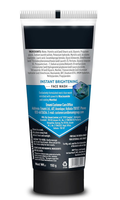 Smart And Handsome Instant Brightening Face Wash |Washes off Fine Pollutants*|Fades Dark Spots | Oil-Free Look, Instantly | Power of Niacinamide and Menthol | 150g