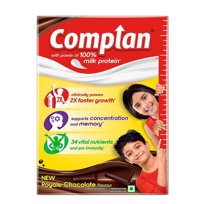 Complan Nutrition Drink Powder for Children, Royale Chocolate Flavour, 500 grams Carton|Nutrition Drink for kids with protein & 34 vital nutrients, 1 count