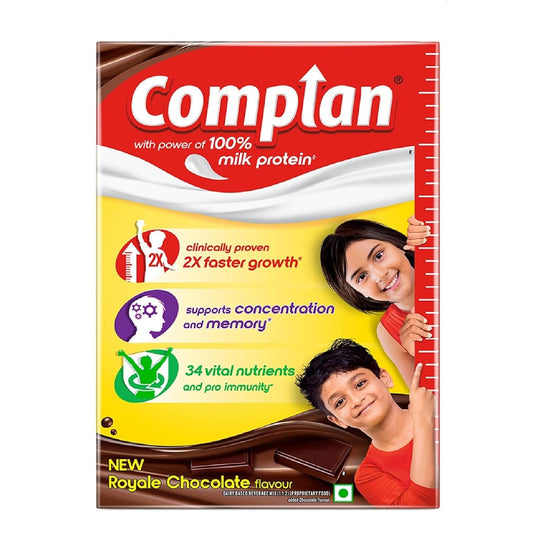 Complan Nutrition Drink Powder for Children, Royale Chocolate Flavour, 500 grams Carton|Nutrition Drink for kids with protein & 34 vital nutrients, 1 count