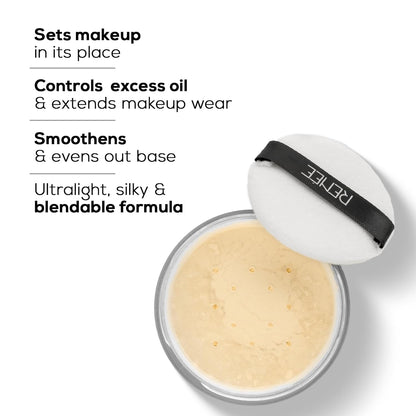 RENEE Pro Banana Loose Powder - Medium Beige - Sets Makeup, Extended Wear & Controls Shine - Vitamin C & E Infused Formula For Flawless Mattified Skin - 10 Gm - All Skin Type