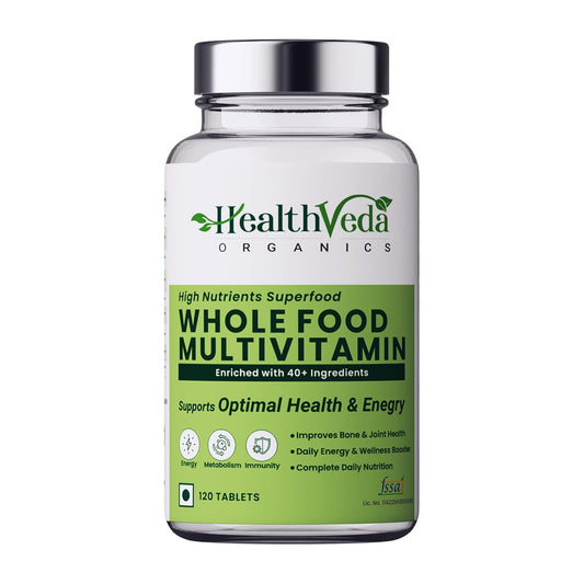 Zephivo HEALTH VEDA ORGANICS PRIVATE LIMITED Whole Food Multivitamin With Natural Vitamins & Minerals I 120 Veg Tablets I Best For Energy, Brain, Heart & Eye Health I For Both Men & Women