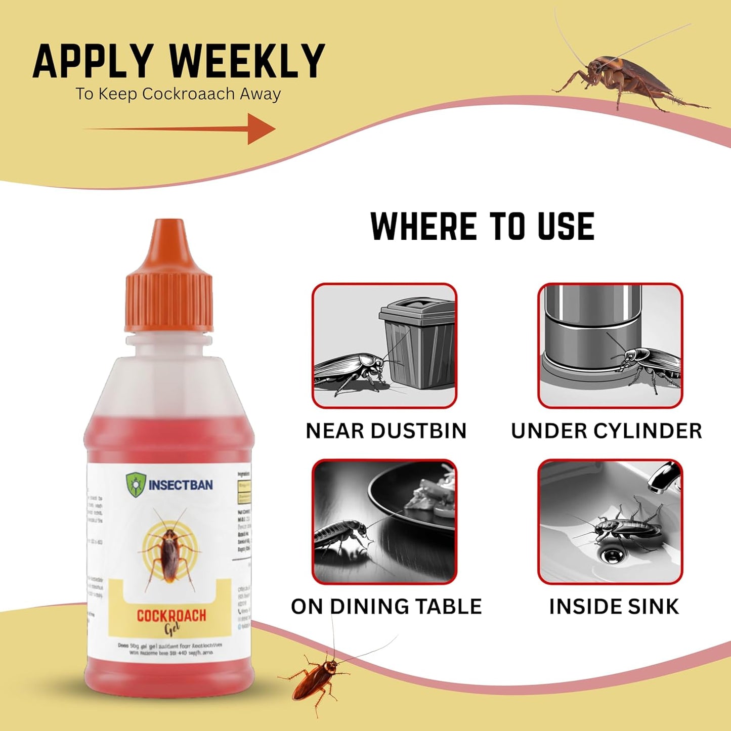 Cockroach & Ant Killer Gel for Home | Office | Garden | Advanced | Long-Lasting | Repellent - Pack Of 1 (80grams)