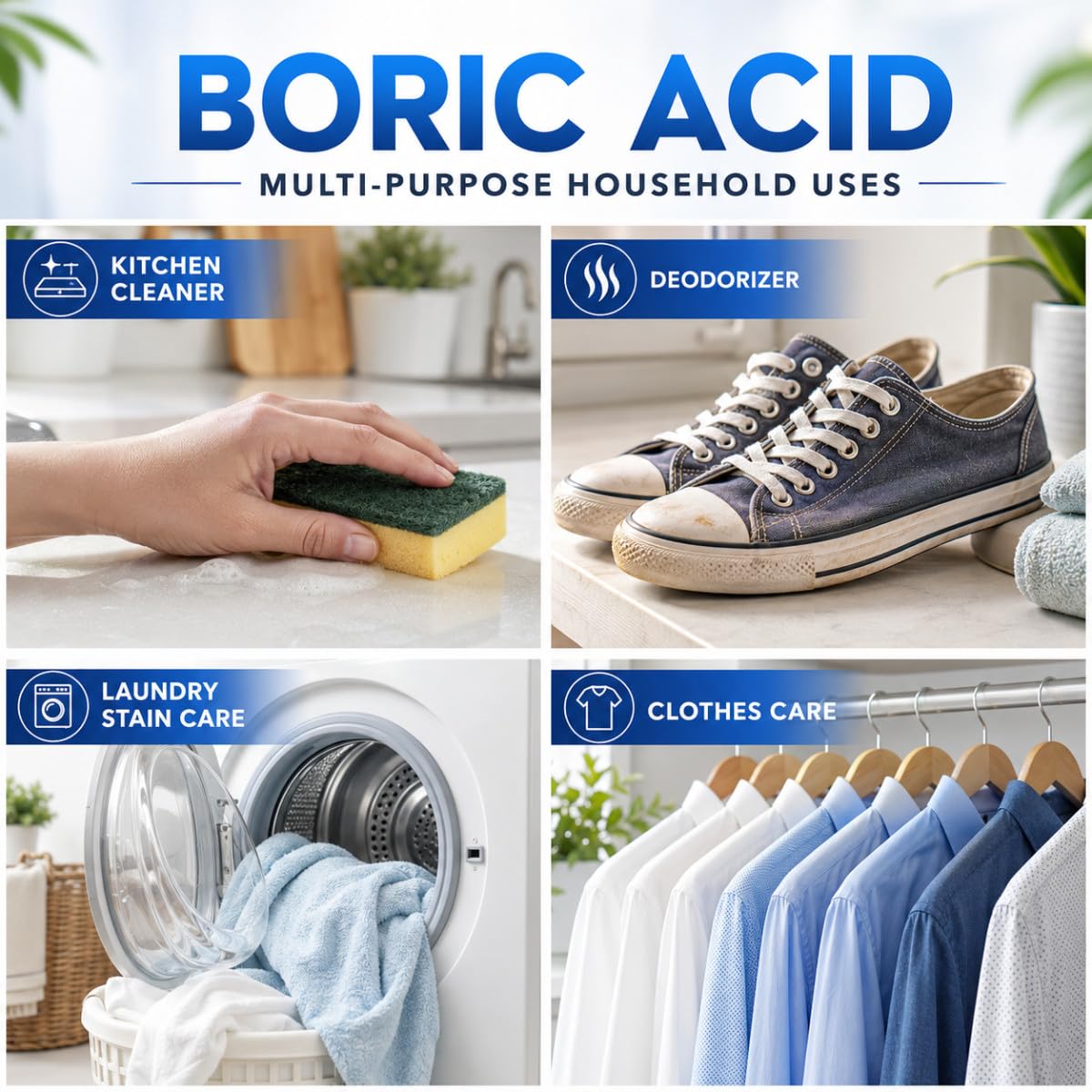 Casa De Amor Boric Acid - 99.9% Pure Fine Powder (100 gms) | Highly Effective for Removing Pests Cockroaches, Ants, Silverfishes, for Carrom Board, Rice Preservative, Multi-Purpose, Anhydrous