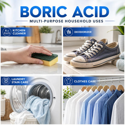 Casa De Amor Boric Acid - 99.9% Pure Fine Powder (100 gms) | Highly Effective for Removing Pests Cockroaches, Ants, Silverfishes, for Carrom Board, Rice Preservative, Multi-Purpose, Anhydrous
