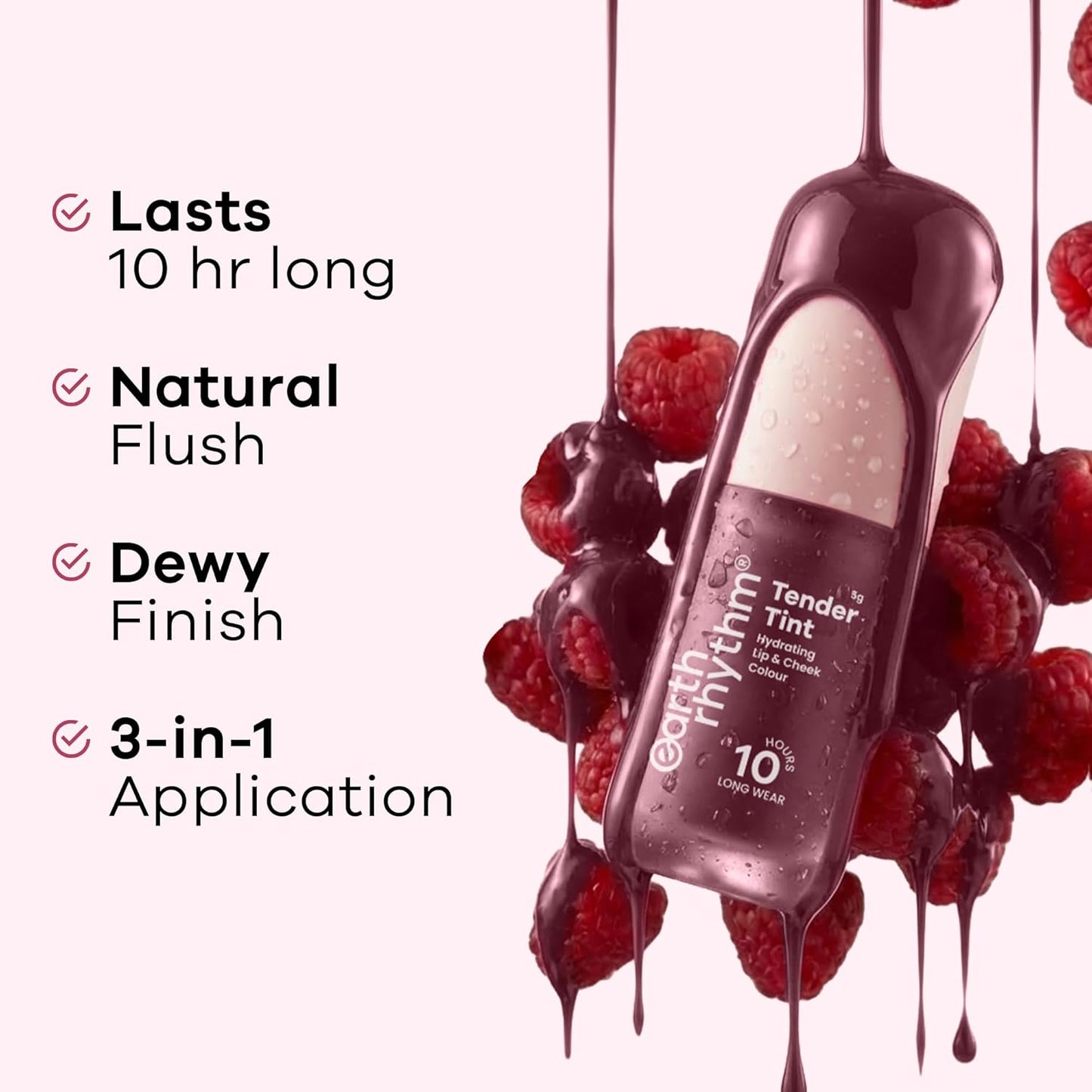 Earth Rhythm Tender Tint for Lip & Cheek with Pure Plant Pigments 10 H Stay - Brandy Bold
