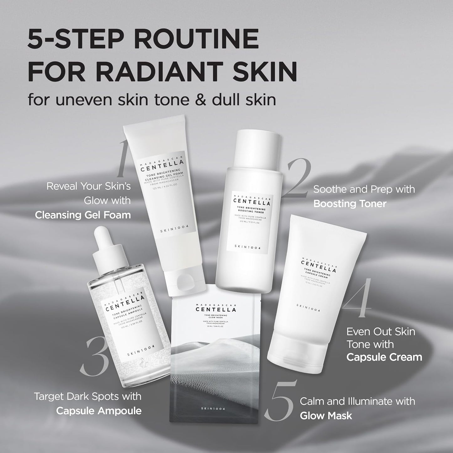 SKIN1004 Madagascar Centella Tone Brightening Capsule Ampoule | Calming Moisturizing Brightening | Sensitive Skin