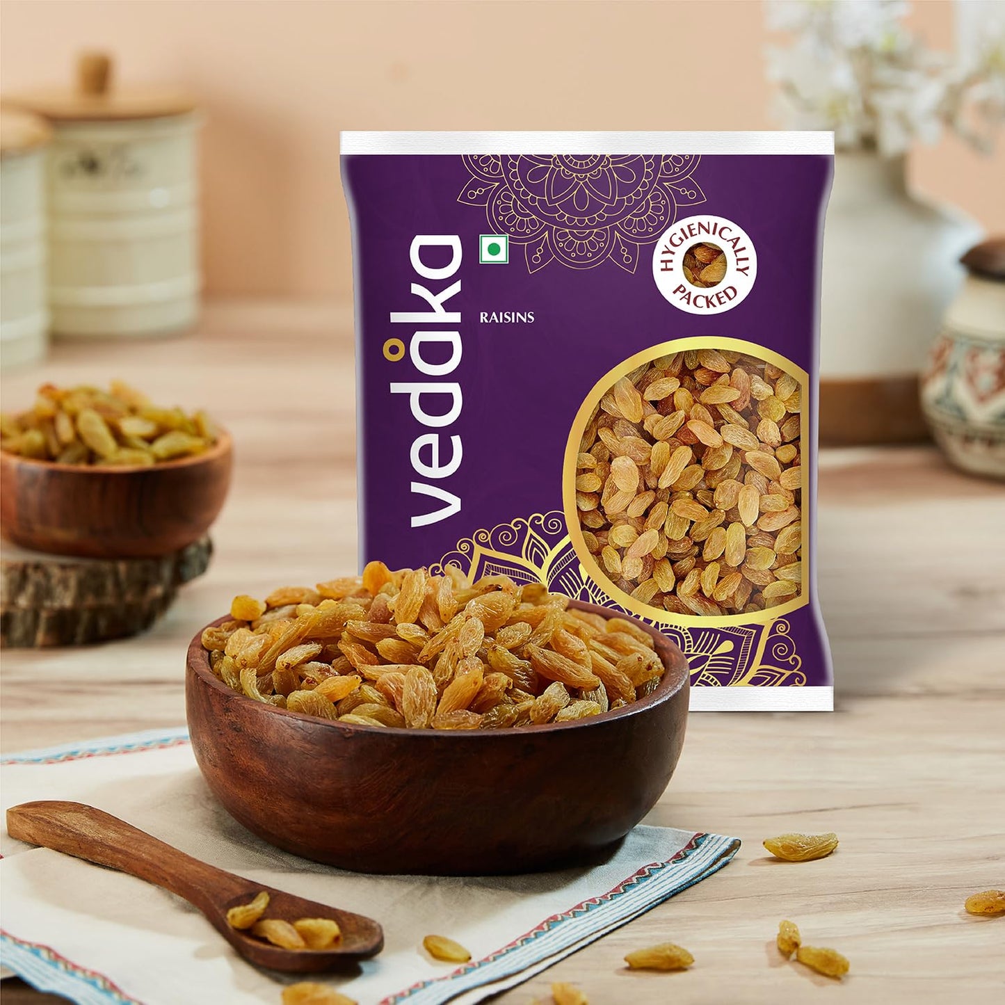 Vedaka Raisins | 500 g | Kismish | Premium Dried Grapes | Sweet Fruity Taste And Soft Chewy Texture | Natural Source Of Antioxidants, Potassium & Fiber | Healthy Snack