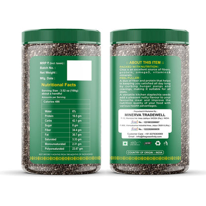 GreenFinity Healthy Seeds Combo- Pumpkin, Sunflower, (200g Each), Chia and Flax Seeds (250g Each) | Rich in Omega 3, Fiber, Raw Seeds for Weight Management, Immunity Booster, Healthy Heart (Pack of 4)