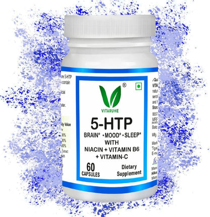VITARUHE® 5-HTP Plus Formula 200 Mg for Mood, Stress, and Sleep Support, 60 Vegan Capsules