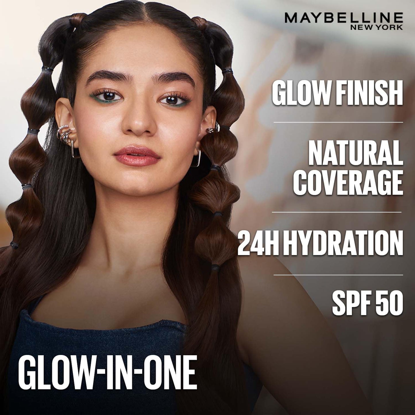 Maybelline, Fit Me, BB Cream, Glow BB Cream, SPF 50, Niacinamide, Hyaluronic Acid, Dewy Finish, Hydrating, Moisturizing, Normal Skin, Dry Skin, Face Makeup, Light Coverage, Shade 20, Adult, Tube Packaging, Glow Makeup, Daily Wear