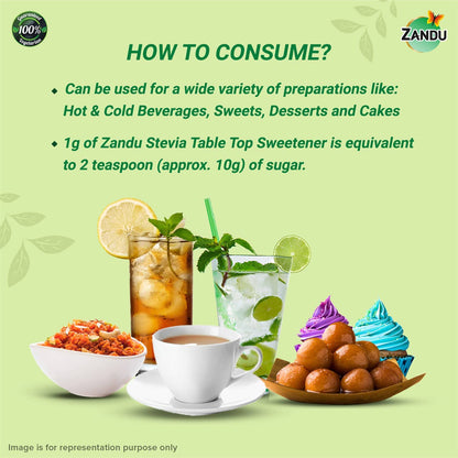 Zandu Stevia Meethi Tulsi Powder- A Healthier Substitute for Sugar |Helps Maintain Healthy Sugar Levels & Healthy Weight (100 g Powder)