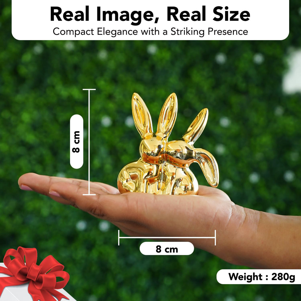 Nostrae Rabbit Show Pieces for Home Decor Living Room Decorative Items | Cute Animals Showpieces Gift Item for Decor | Center Table Tv Showcase Shelf Office Desk Interior Statue Figurines