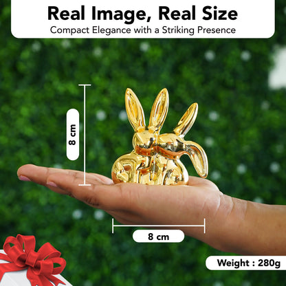 Nostrae Rabbit Show Pieces for Home Decor Living Room Decorative Items | Cute Animals Showpieces Gift Item for Decor | Center Table Tv Showcase Shelf Office Desk Interior Statue Figurines