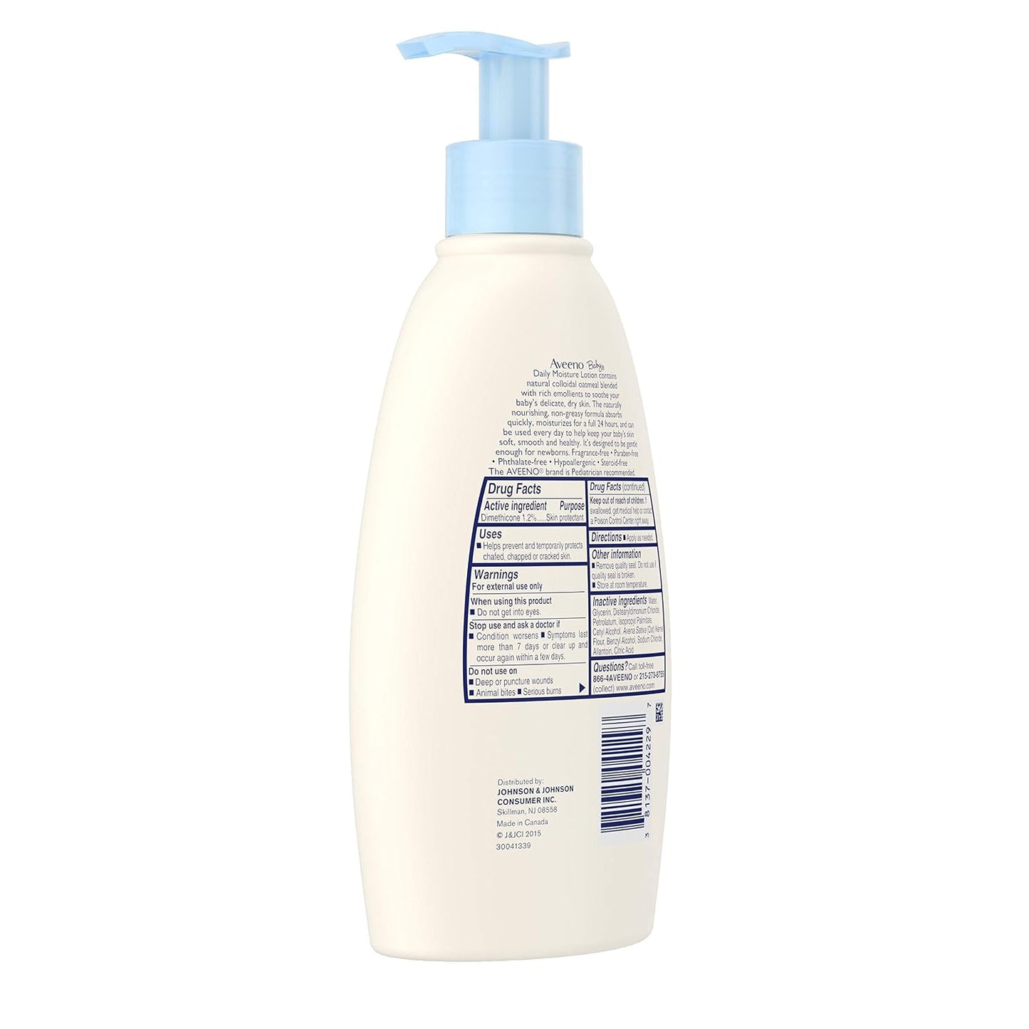 Aveeno Baby Daily Moisture Lotion, Fragrance Free 12 fl oz (354 ml)