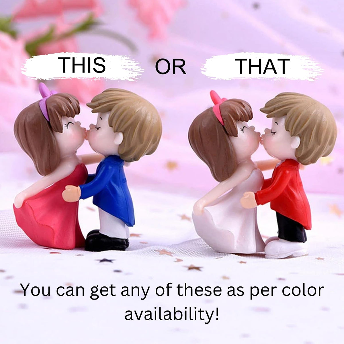 ascension Cute Kissing Couple Miniature Figurine Showpiece Gift for Husband Wife Romantic Valentine Day Gift for Girlfriend, Boyfriend Small Baby Couple Showpiece Valentines Gifts