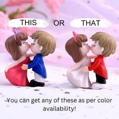 ascension Cute Kissing Couple Miniature Figurine Showpiece Gift for Husband Wife Romantic Valentine Day Gift for Girlfriend, Boyfriend Small Baby Couple Showpiece Valentines Gifts