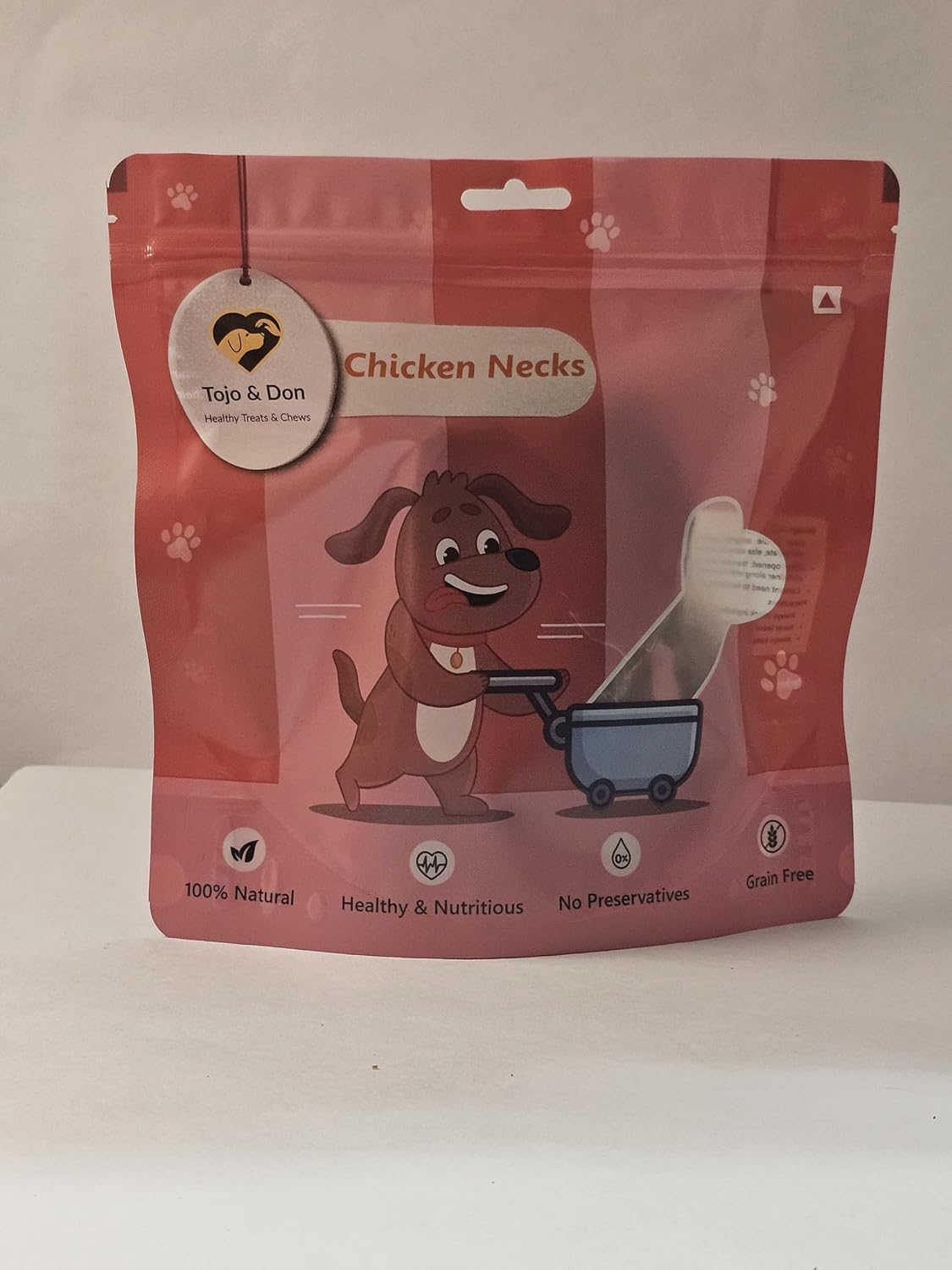 Tojo & Don Premium Dehydrated Chicken Necks for Dogs, 100 g | Single-Ingredient 100% Natural Chicken Treats | No Preservatives | Crunchy Dental Chews for Puppies & Adult Dogs