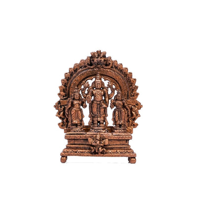 Pure Copper Ramdarbar Murti | Handcrafted Copper Idol for Pooja Room, Vastu Decor | Traditional & Auspicious Religious Hindu God Showpiece & Gift Item | 126gm (7.5x5 cm)