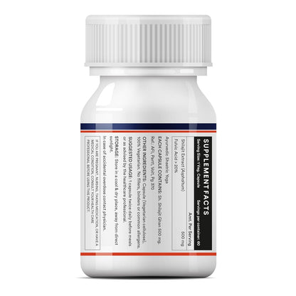 INLIFE Pure Shilajit Extract Supplement for Men | Strength and Stamina, 500mg - 60 Vegetarian Capsules