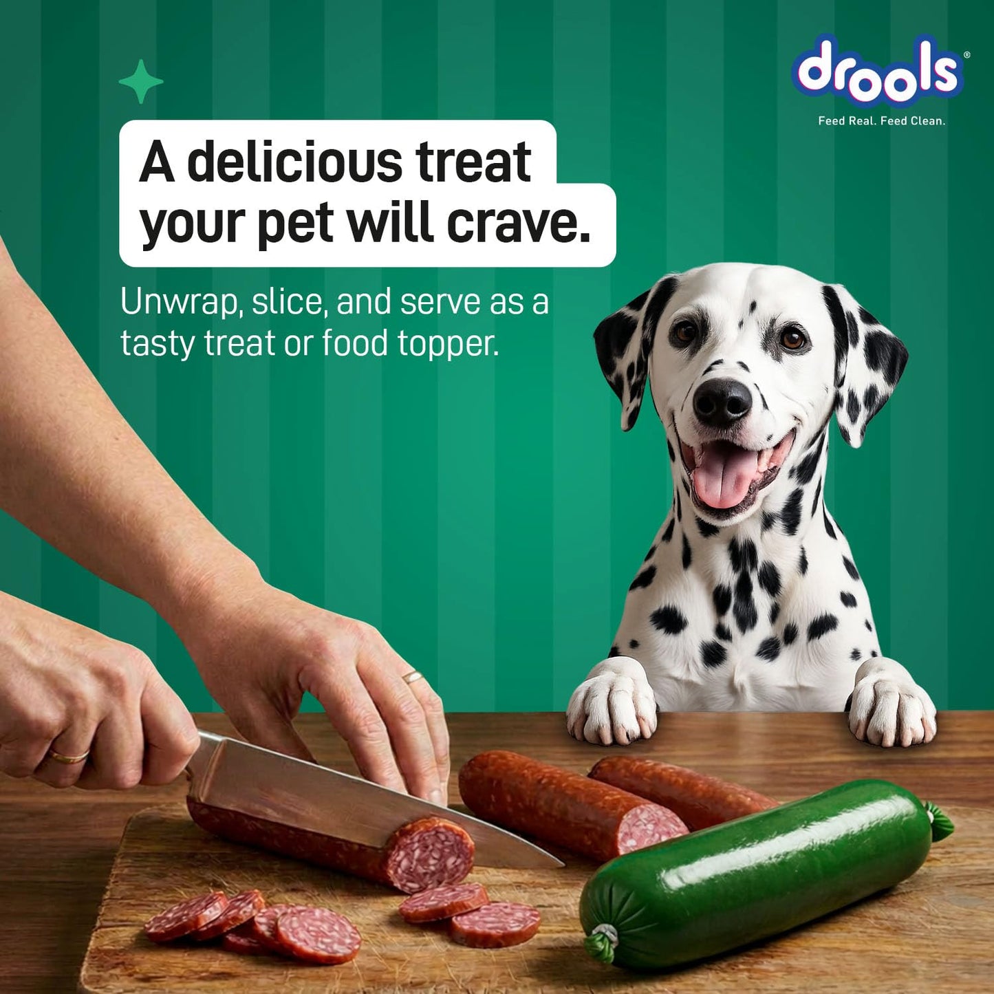 Drools Adult & Puppy Sausage for Dog, 450g | Real Fish Flavour | High Protein | Treat & Food Topper | Grain Free | Best for Training & Bonding | No Preservatives