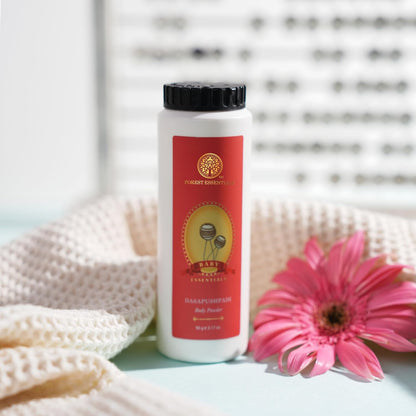 Forest Essentials Baby Body Powder Dasapushpadi | Talc-Free Natural Powder with Cornstarch & 10 Specific Herbs for Baby Care | Gentle & Safe