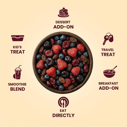 Livyor 5 in 1 Berry Mix for eating - 1kg | Good Source of Fibre | Dried Cranberries | Black Raisins | Cherries | Blueberries | Strawberries | Berry Blast | Berries dry fruits | Berries fresh | Pack of 1